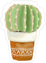 Painted Cactus in Ceramic Pot Sticker