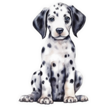 Painted Dalmatian Pup Sticker 