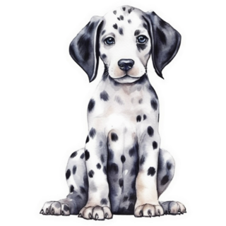 Painted Dalmatian Pup Sticker 