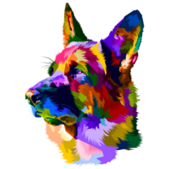 Painted German Shepherd Sticker