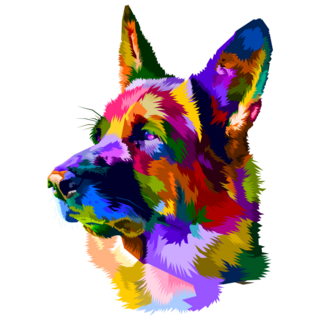 Painted German Shepherd Sticker