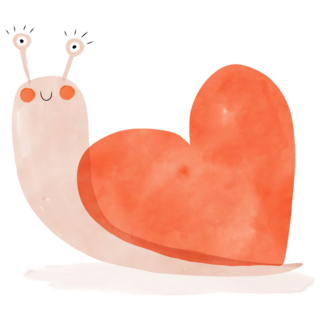 Painted Heart Snail Sticker