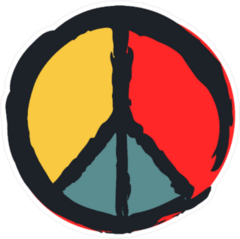 Painted Peace Sign Sticker
