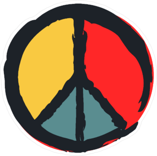 Painted Peace Sign Sticker