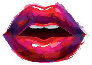 Painted Red Female Lips Sticker