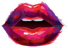 Painted Red Female Lips Sticker