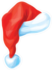 Painted Santa Claus Hat Sticker
