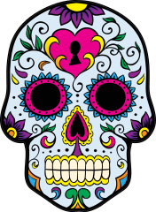 Painted Skull Key to My Heart Sticker