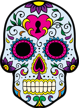 Painted Skull Key to My Heart Sticker