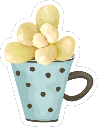 Painted Succulent in Coffee Mug Sticker