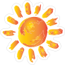 Painted Sun Sticker
