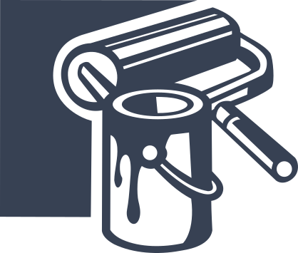 Painter Paint Can And Pant Roller Sticker