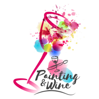 Painting And Wine Event Promotion Illustration Sticker