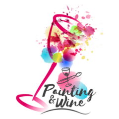 Painting And Wine Event Promotion Illustration Sticker