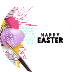 Painting Easter Eggs Illustration Holiday Greeting Card Sticker