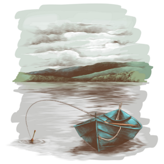 Painting Fishing Sticker