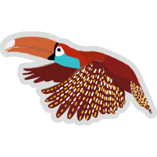 Painting Of A Toucan Flying Sticker