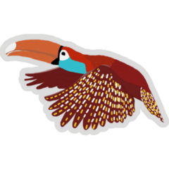 Painting Of A Toucan Flying Sticker