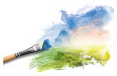 Painting The Spring Landscape Sticker