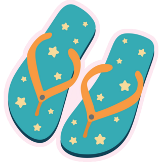 Pair Of Blue Star Flip-flops Sticker