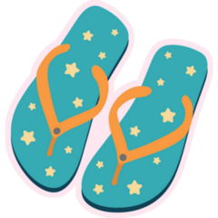 Pair Of Blue Star Flip-flops Sticker