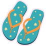 Pair Of Blue Star Flip-flops Sticker