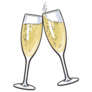 Pair Of Champagne Glasses On New Years Eve Sticker