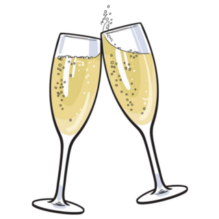 Pair Of Champagne Glasses On New Years Eve Sticker 