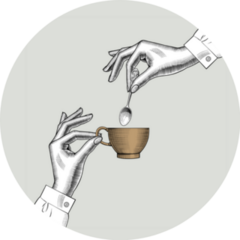 Pair Of Female Hands With A Tea Cup Vintage Sticker