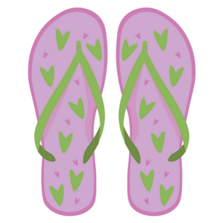 Pair Of Green Heart Flip-flops Sticker
