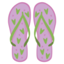 Pair Of Green Heart Flip-flops Sticker