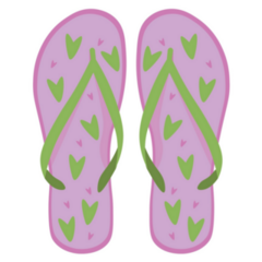 Pair Of Green Heart Flip-flops Sticker
