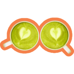 Pair Of Matcha Green Tea Sticker