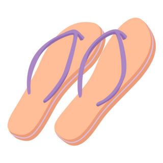 Pair Of Orange & Purple Flip Flops Sticker