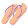 Pair Of Orange & Purple Flip Flops Sticker