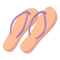 Pair Of Orange & Purple Flip Flops Sticker