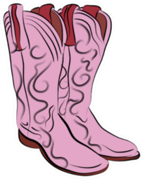 Pair Of Pink Cowgirl Boots Sticker