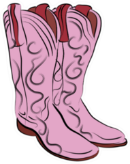Pair Of Pink Cowgirl Boots Sticker