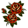 Pair of Roses Tattoo Style Sticker