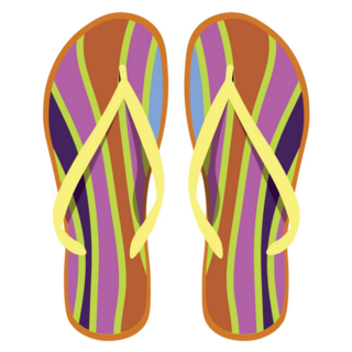 Pair Of Striped Flip-flops Sticker