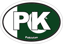 Pakistan Pk Flag Oval Sticker
