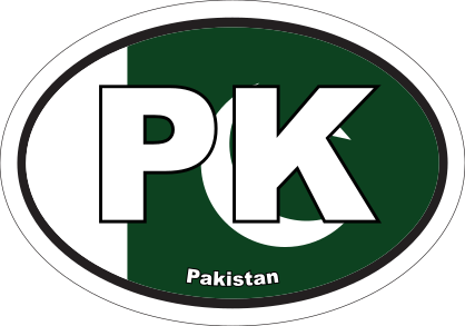 Pakistan Pk Flag Oval Sticker