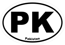 Pakistan Pk Oval Sticker