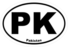 Pakistan Pk Oval Sticker