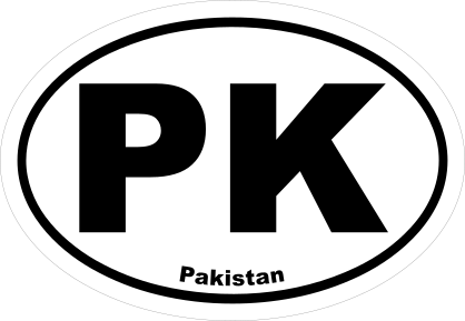 Pakistan Pk Oval Sticker