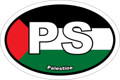 Palestine Ps Flag Oval Sticker