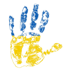 Palm Print Yellow Blue Flag Ukraine Sticker