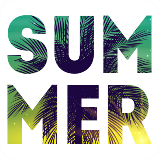 Palm Summer Text Sticker