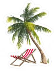 Palm Tree and Beach Chair Sticker