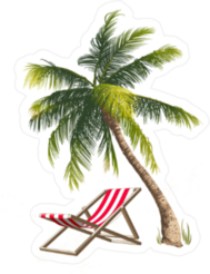 Palm Tree and Beach Chair Sticker
